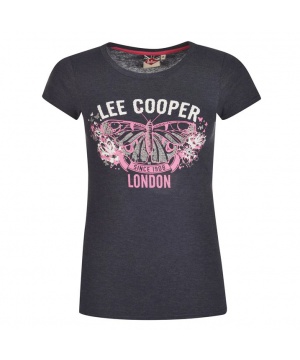 Тениска в тъмносин меланж с принт от Lee Cooper