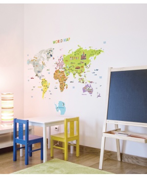 Декоративен стикер карта на света от Ambiance