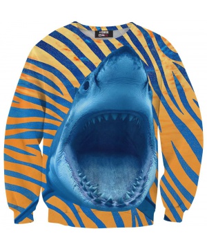 Пуловер Mr. Gugu & Miss Go с оранжеви райета и синя акула