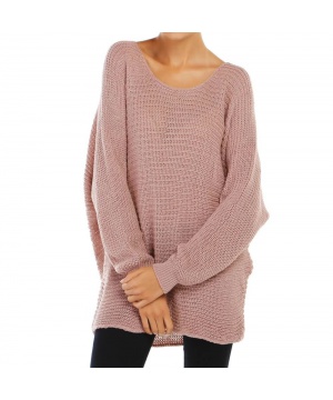 Дълъг пуловер в цвят пудра от Max More