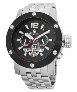 Автоматичен мъжки часовник Burgmeister в сребрист и черен цвят