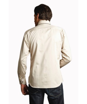 Памучна риза в бял цвят с контрастни детайли от Gazoil