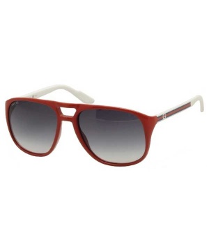 Слънчеви очила Gucci в червено и бяло със сиви стъкла