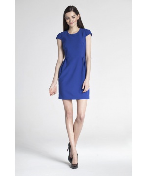 Стилна къса рокля в кобалтово синьо от Ambigante