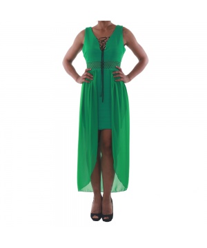Елегантна рокля с воал в зелен цвят от Rinascimento