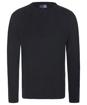 Черен пуловер с фигурални мотиви от Giorgio Di Mare