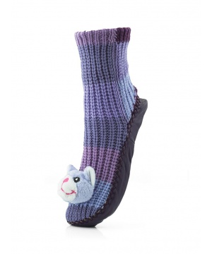 Плетени чорапи в лилав цвят от Family Pyjamas
