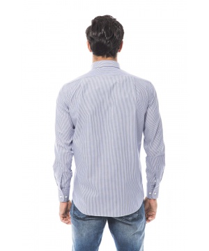 Риза на фини райета в синьо и бяло от Trussardi