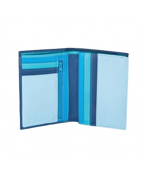 Портфейл в син цвят от DuDu Bags с цветни акценти