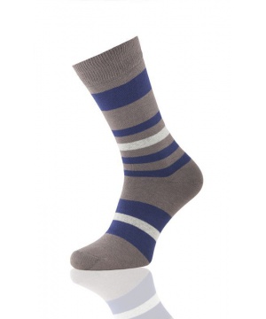 Мъжки чорапи в тъмно бежово и синьо на райета от Envie