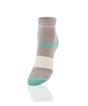 Дамски къси чорапи в бежово с цветни мотиви от Envie