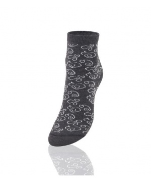Къси чорапи в цвят графит с контрастни мотиви от Envie