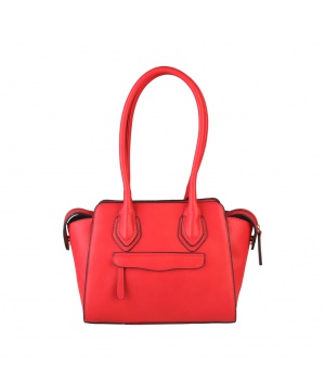 Червена дамска чанта с дълги дръжки от Pierre Cardin