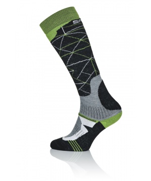 Вълнени унисекс чорапи за ски Spaio в черно, сиво и зелено