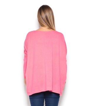 Асиметрична блуза в розов цвят от Katrus