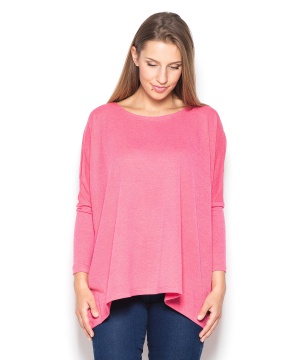 Асиметрична блуза в розов цвят от Katrus