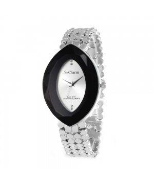 Сребрист часовник с кристали Swarovski от So Charm PARIS