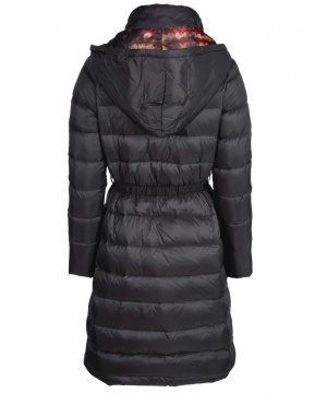 Стилно дамско палто с ватиран ефект в черен цвят от Cavalli Class