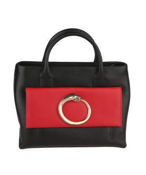 Стилна чанта в черно и червено от Cavalli Class