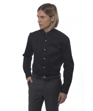 Памучна риза от Trussardi в черен цвят