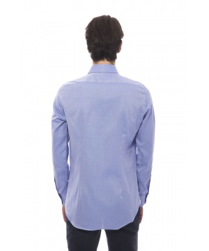 Памучна риза в син нюанс от Trussardi