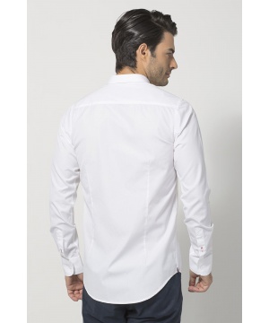 Бяла памучна риза с цветен акцент от Jimmy Sanders