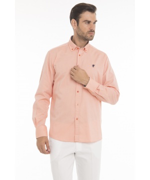 Мъжка памучна риза в оранжев нюанс от CULTURE