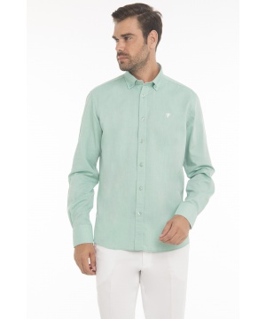 Стилна памучна риза в зелен нюанс от CULTURE