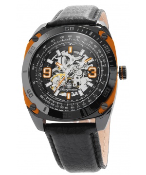 Часовник Автоматик Burgmeister в черно с оранжеви детайли