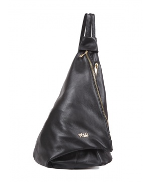Черна кожена чанта тип раница от BFG Polo Style
