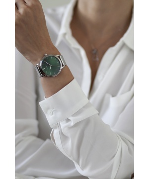 Часовник Frederic Graff в сребрист и зелен цвят