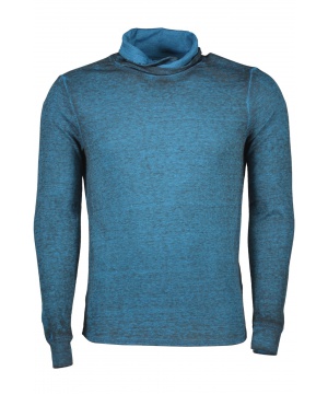 Пуловер в синя гама с ефектна яка от Guess Jeans