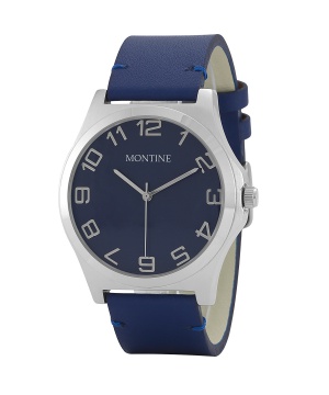 Часовник унисекс в син цвят и сребристо от Montine
