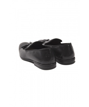 Черни кожени обувки с перфорация от Trussardi