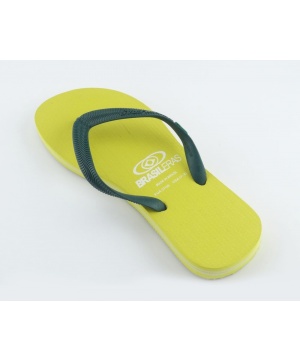 Унисекс чехли от Brasileras в жълт и зелен цвят