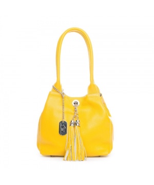 Чанта с пискюли от Anna Morellini в жълт нюанс