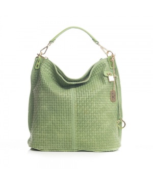 Кожена чанта в зелен нюанс от Anna Morellini