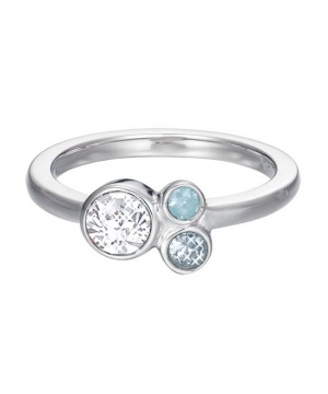 Сребрист пръстен с кръгли кристали Цирконий от Esprit