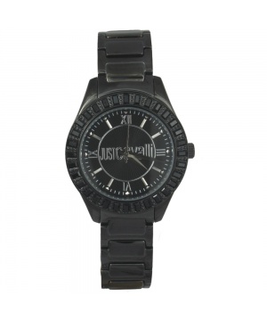 Дамски часовник Just Cavalli с камъни в черен цвят