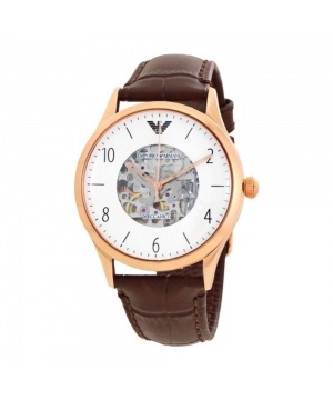 Стилен мъжки часовник Emporio Armani в кафяво и розово златисто
