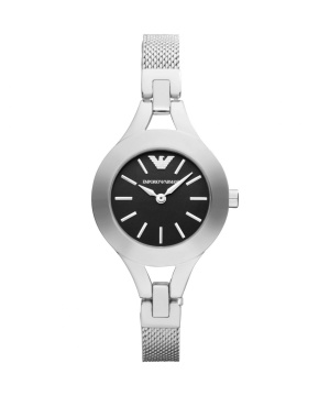 Дамски часовник Emporio Armani в сребрист цвят и черно