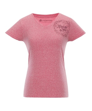 Тениска в розов меланж с принт от Alpine Pro