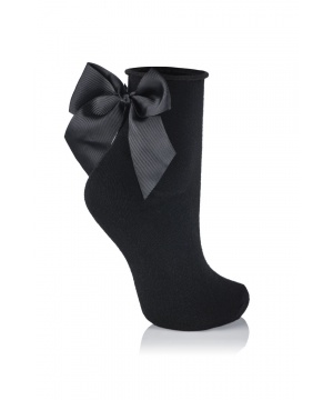 Къси чорапи с панделка в черен цвят от Knittex