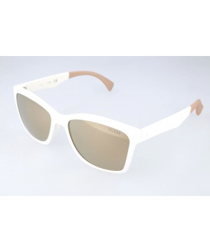 Слънчеви очила Guess с бяла рамка и огледални стъкла