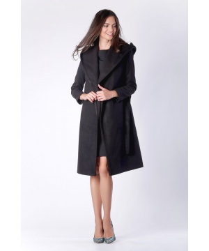 Палто с качулка в черен цвят от Colour Mist