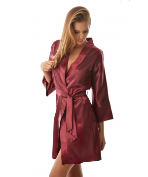 Сатенен халат от Kalimo в цвят бордо