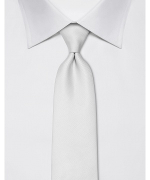 Копринена вратовръзка от Vincenzo Boretti в бял цвят