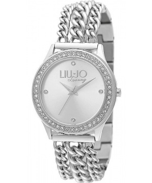 Дамски часовник с кристали от Liu Jo Luxury в сребристо